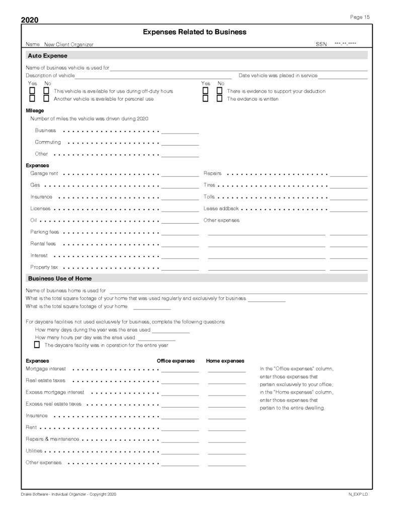 Schedule C- Profit or Loss from Business Template